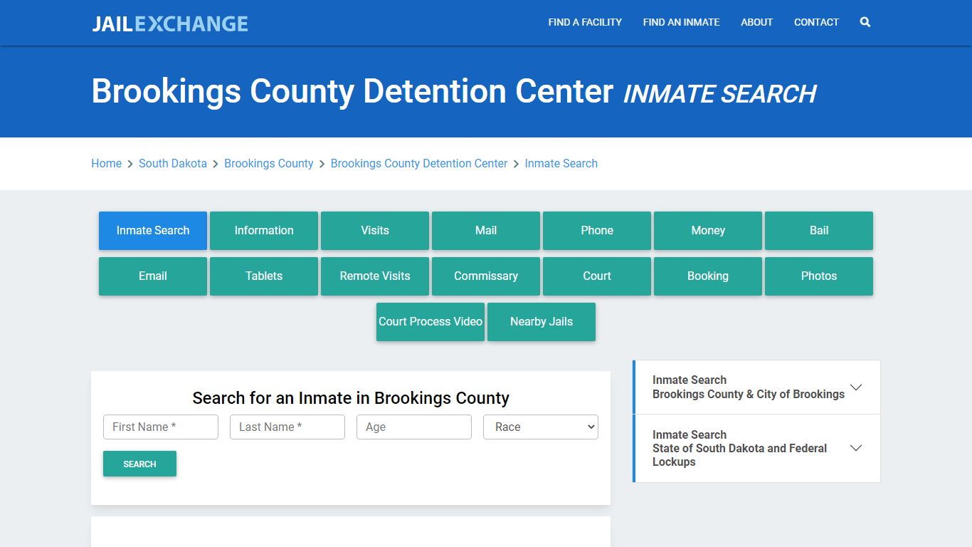 Brookings County Detention Center Inmate Search - Jail Exchange