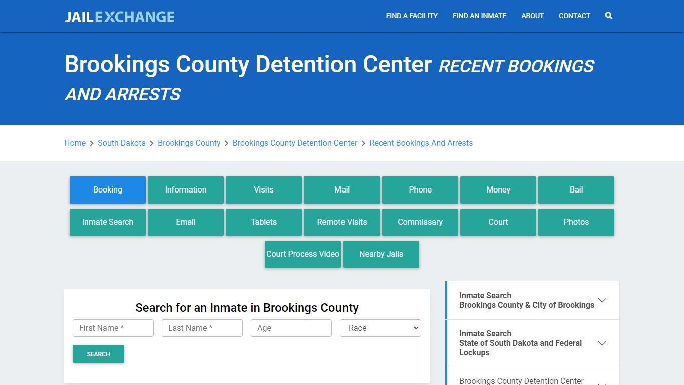 Brookings County Detention Center Recent Bookings And Arrests